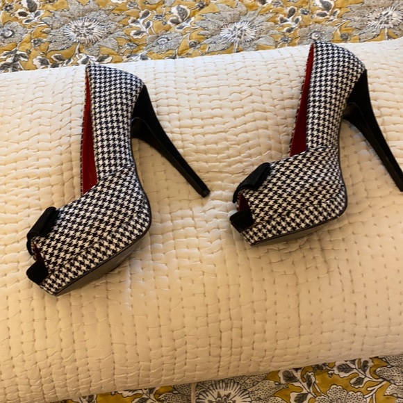 Pin up couture Bella peep toe houndstooth new without box - Picture 2 of 7